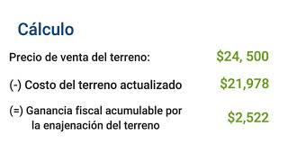 Ganancia o pérdida fiscal por la enajenación de terrenos [upl. by Nosae]