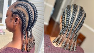 How To Do Knots At The Ends Of Feed In Braids Tutorial [upl. by Aseral]