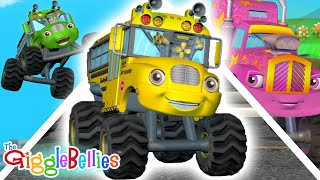 Wheels on the Bus  Monster Truck Version  GiggleBellies [upl. by Palla]