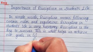 Essay on Importance of Discipline in Students life  English essay handwriting writing Eng Teach [upl. by Atteuqahs794]