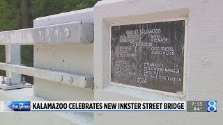 After 3 years rebuilt Inkster bridge in Kalamazoo opens [upl. by Enelyak]