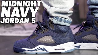 Jordan 5 quot Midnight Navy quot quot Georgetown quot Review and On Foot [upl. by Eita]