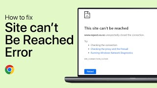 How To Fix This Site Can’t Be Reached Error  Google Chrome [upl. by Eisen]