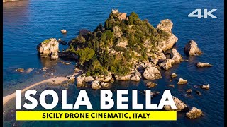 Isola BELLA Taormina 4K drone footage Sicily Italy [upl. by Ahsoik844]