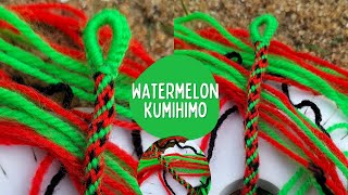 🍉 Watermelon Kumihimo Friendship Bracelet Tutorial 🍉 [upl. by Hahseram9]