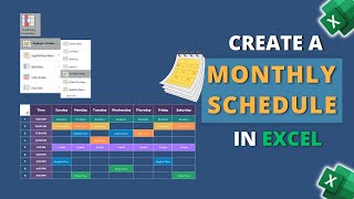 How to Create a Monthly Schedule in Excel [upl. by Tarrel]