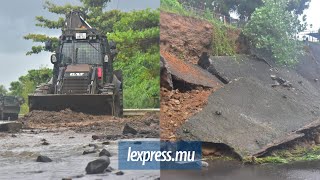 RivièredesCréoles un mur de soutènement cède sous la pluie [upl. by Pruchno]