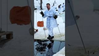 Minnesota National Guardsmen take the polar plunge with Norwegian partners during NOREX 51 [upl. by Adidnac]