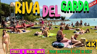 NEW Riva del Garda Walking Tour 2024  Panoramic Views Beach Walk  Lake Garda  Italy 4K60fps [upl. by Carena492]