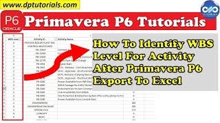 How To Identify WBS Level For Activity After Primavera P6 Export To Excel [upl. by Evanne]