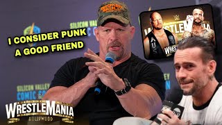 Stone Cold defends CM Punk  Wants a match with him at WrestleMania 40 [upl. by Ailyn]