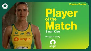 Origin Player of the Match  England Series Match 1  Sarah Klau [upl. by Mloclam]