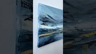 Large abstract coastal waterscape oil painting with thick impasto palette knife texture [upl. by Maloney]