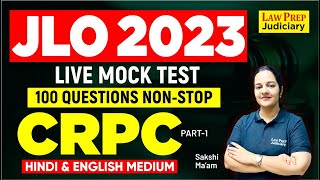 JLO 2023 Live Mock Test Series  100 NONSTOP CRPC Questions to Solve  PART 1 [upl. by Howarth]