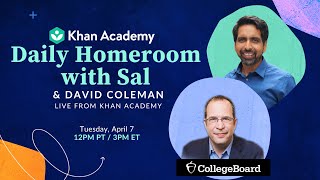 David Coleman College Board CEO on school closures impact to SAT amp AP exams  Homeroom with Sal [upl. by Eidna]