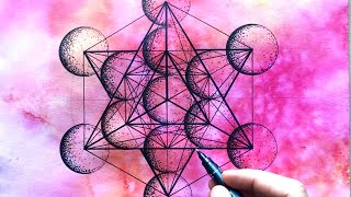 How to draw Metatron’s Cube  sacred geometry drawing  satisfying [upl. by Gabriele]