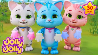 😻😺😸Three little kittens  More  Nursery rhymes compilation  Jolly Jolly Kids Songs [upl. by Gavrielle284]