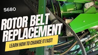 John Deere S680 Rotor Belt Replacement [upl. by Ennahteb]