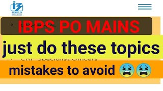 ibps po mains 2024 preparation strategy 🎯🎯🎯🎯💥 [upl. by Stieglitz]