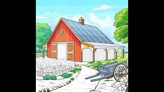 barn yard coloring art bestcoloringchannel drawing [upl. by Brice]