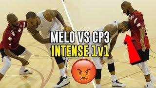 Carmelo Anthony amp Chris Paul GO AT IT In SECRET Vegas Workout 1 V 1s Get INTENSE 😱 [upl. by Emiline531]