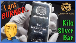 I got BURNED buying this 1 kg Silver Bar PreSale Silver Germania Kilo a Beginner Silver Bar [upl. by Nylidam]