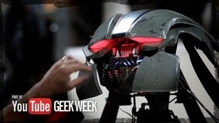 Giant Robot Mech Test  YouTube Geek Week  Stan Winston School [upl. by Suedama908]