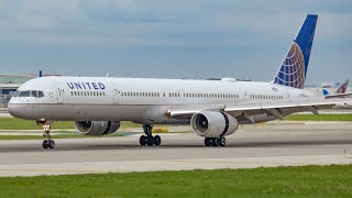 4K United Airlines 757300 Pencil Crosswind Landing at OHare Airport [upl. by Julianna]