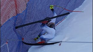 Mega crash Aleksander Aamodt Kilde at Wengen Ski Downhill Abfahrt Lauberhornrennen Switzerland [upl. by Ahsimat]