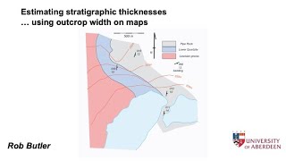 Estimating stratigraphic thicknesses  using outcrop width on maps [upl. by Ardnac321]