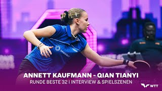 Annett Kaufmann  Qian Tianyi I WTT Champions 2024 Frankfurt [upl. by Aowda840]