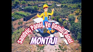 Köye Ev Yaptım  Demir Panel Ve Sandviç Panel Montajı Part4 [upl. by Etnoid]