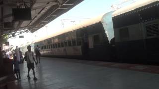 Guruvayur Express Entering amp Leaving Srirangam amp Xing Cauvery River [upl. by Enimrej]