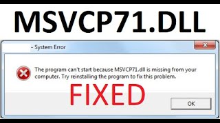 MSVCP71DLL Missing FIXED Win 10 amp Win 11 [upl. by Roter]