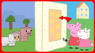 Peppa Built a Portal to Minecraft Peppa Pig vs Minecraft Animation Cartoon parody [upl. by Melody]