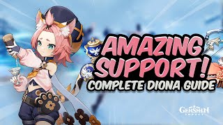 AMAZING 4STAR HEALER Complete Diona Guide  Best Artifacts Weapons amp Teams  Genshin Impact [upl. by Nimar]