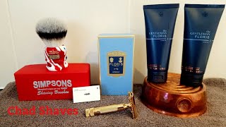 Floris 89 Shaving Cream Aftershave Balm Simpson Chubby 2 King Charles III Monarch  Merkur 36G [upl. by Moffitt251]