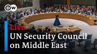 Live United Nations Security Council discusses Middle East  DW News [upl. by Goldy]