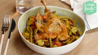 Recette facile de Confit de canard aux légumes verts [upl. by Atekihc]