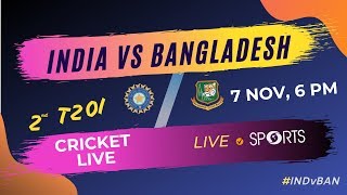 INDIA vs BANGLADESH  2nd T20  Cricket Live  DD Sports [upl. by Naima]