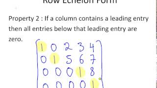 Row Echelon Form of a Matrix [upl. by Ykcul]