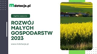 Dotacja na Rozwój Małych Gospodarstw 2023  Dowiedz się co musisz zrobić by otrzymać 120 tys zł [upl. by Hallerson770]