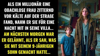 ALS EIN MILLIONÄR EINE OBACHLOSE FRAU ZITTERND VOR KÄLTE AUF DER STRAßE FAND NAHM ER SIE FÜR [upl. by Samal]