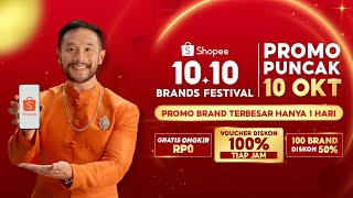 Promo Puncak 10 Oktober Shopee 1010 Brands Festival  100 Brand Diskon 50 [upl. by Ennaeirb982]