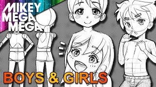 How To Draw CHILDREN FOR ANIME MANGA [upl. by Yralam935]