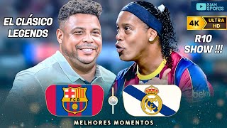 REENCONTRO DAS LENDAS DE REAL E BARÇA NO ÉL CLÁSSICO TEVE GOL E SHOW DE RONALDINHO GAÚCHO NA PARTIDA [upl. by Tony]