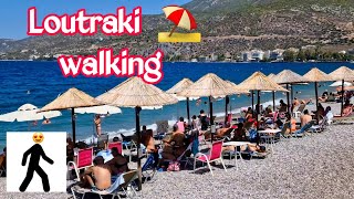 LOUTRAKI BEACH WALKING 2023 [upl. by Naveb]