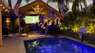 Check out the ultimate Dodgers back yard man cave [upl. by Atinihs]