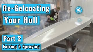 Regelcoating your hull  PART 2  fairing and spraying restoration of a sunfish sailboat [upl. by Pierro]