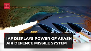 IAF displays power of India’s Akash Air Defence Missile System destroys 4 targets simultaneously [upl. by Novyad694]